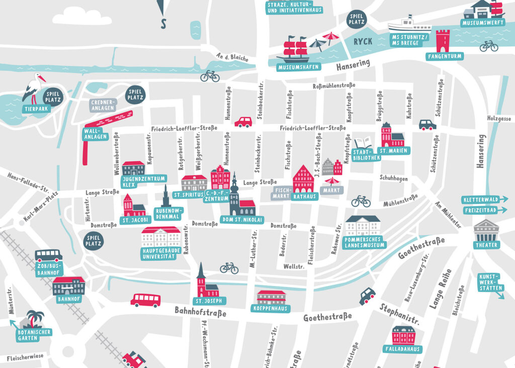 Greifswald Stadtplan für Kinder – Wally Pruss